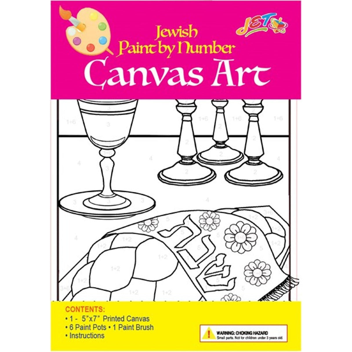 SHABBAT CANVAS ART KIT WITH PAINTS & BRUSH