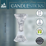 Crystal Candlesticks 5" Pinched Fluted Cylinder