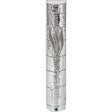 Silver Plastic Mezuzah With Rubber Cork 15 Cm- "the Kotel"