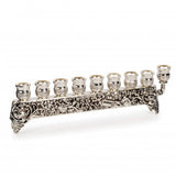 Silver Plated Strip Menorah for Candles or Oil