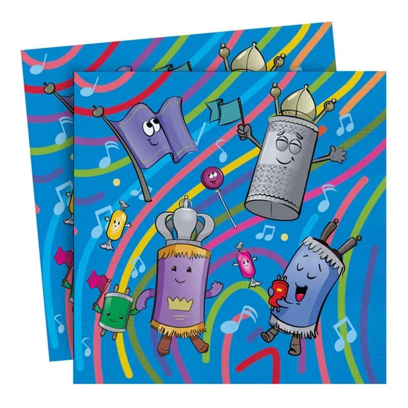 Simchas Torah Theme Napkins Flag Torah Design 20 Count