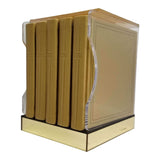 SQUARE LUCITE HOLDER 5 GOLD זמירות לשבת ויום טוב מרובע עם אידישע געזאנגען - כפתור ופרח