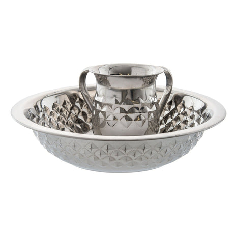 STAINLESS STEEL DIAMOND WASH CUP AND BOWL