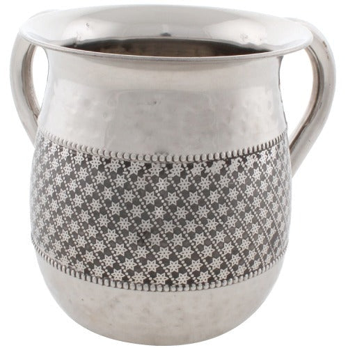 Stainless Steel Washing Cup 13cm- Silver Dotted Design #1