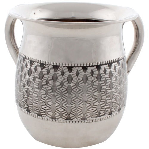 Stainless Steel Washing Cup 13cm- Silver Dotted Design #2