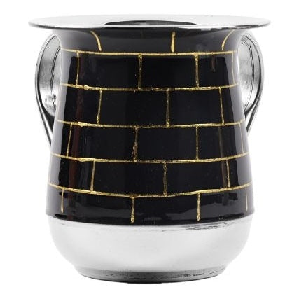 Stainless Steel Washing Cup Black Bricks 5"