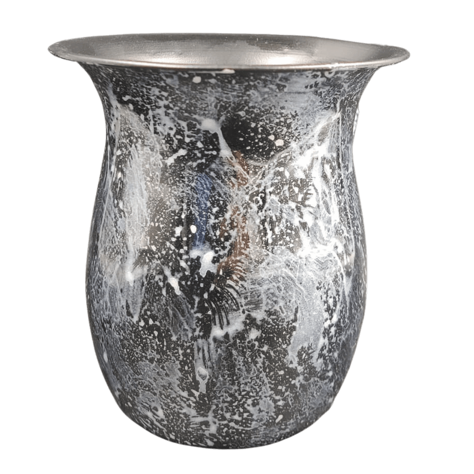 Stainless Washing Cup Silver & Grey Splashes