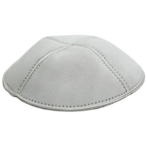 Suede Snow White Kippah 16 Cm