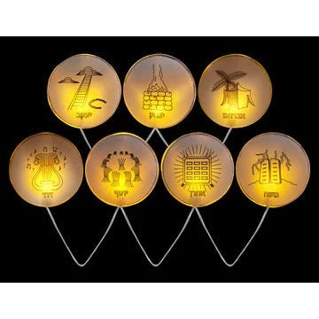 Sukkah Decoration: 7 Ushpizin Wall Lights Mini