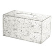 Tissue Holder Lucite Flakes Silver