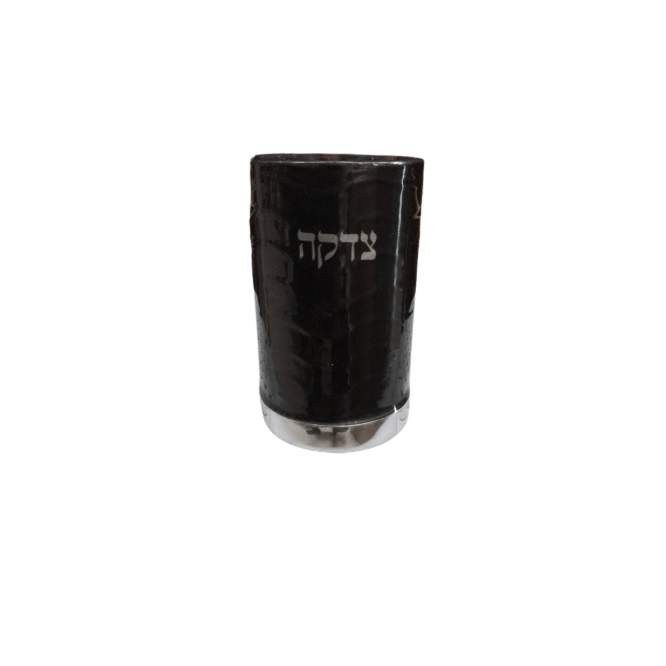 Tzedakah box Dark Grey enamel