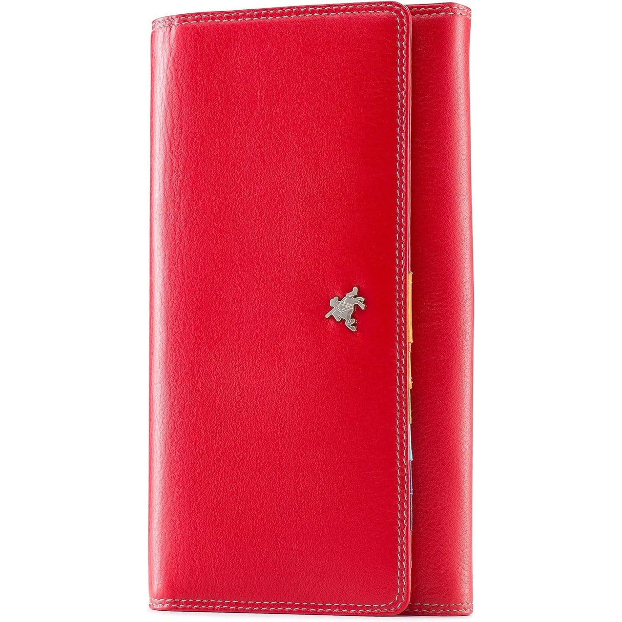 Visconti Spectrum 36 Ladies Soft Leather Wallet Large 7" x 4" x 1", Red/multi-coloured