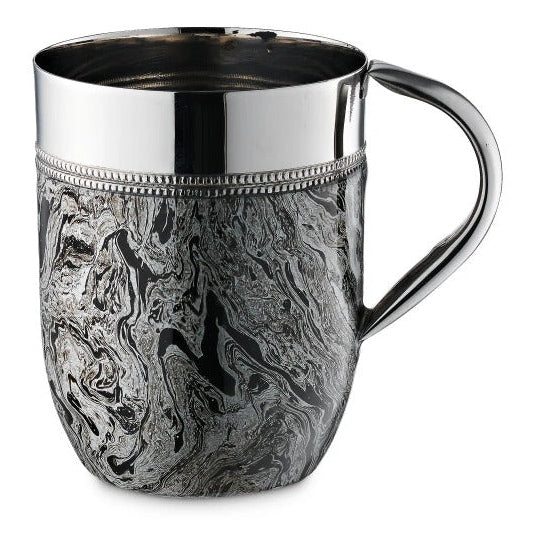 Wash Cup Polished With Silver Abstract Stainless Steel