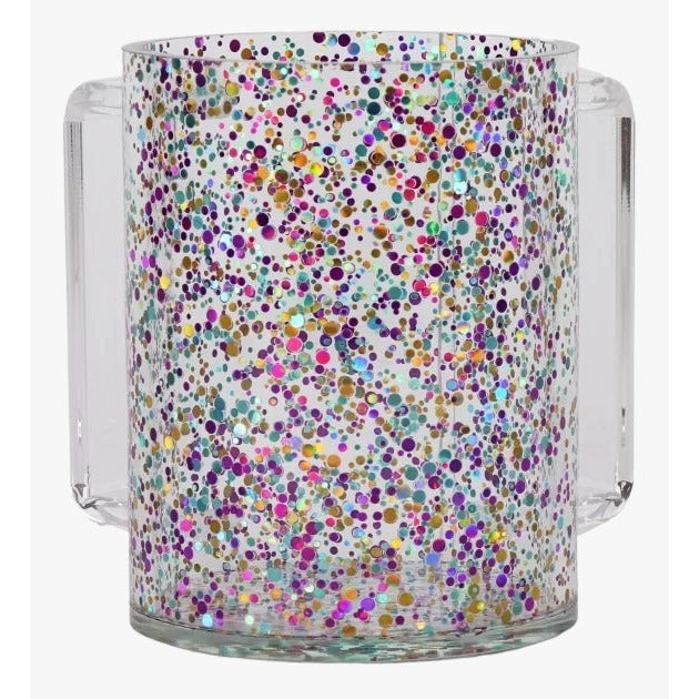 Washing Cup - Colorful Glitter Acrylic With Clear Handles