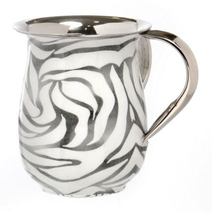 Washing Cup - Stainless Steel - White & Silver