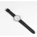 "Watch With Aleph Bais" Black Handle Black 'N White Face Silver Rim