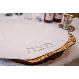 White with Silver Embroidery Matzah Tash