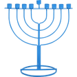 WireFrame Menorah - Blue