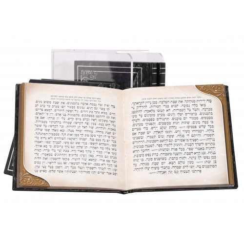 Zemiros Shabbos SET Square PU Booklet Black 5.5" x 5.5"